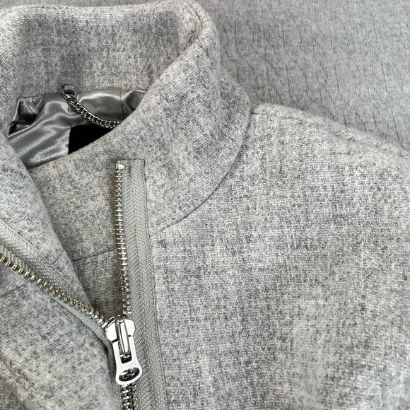 J. Crew Nello Gori Italian Stadium Cloth Pea Coat 00P Gray Wool Stand Collar - Picture 8 of 9